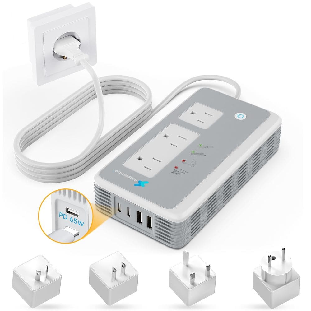 Conversor de tensão PD 65W 220V a 110V com USB A/C 350W
