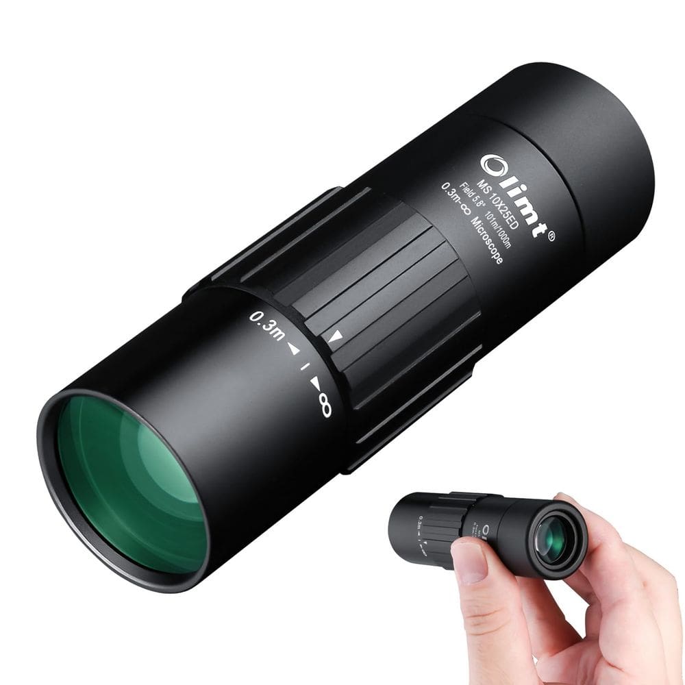 Telescópio monocular OLIMT 10x25 impermeável para observação de pássaros