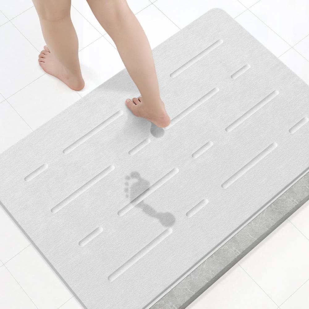 Tapete de banho OTHWAY Large Stone 80x50cm Diatomaceous Earth White