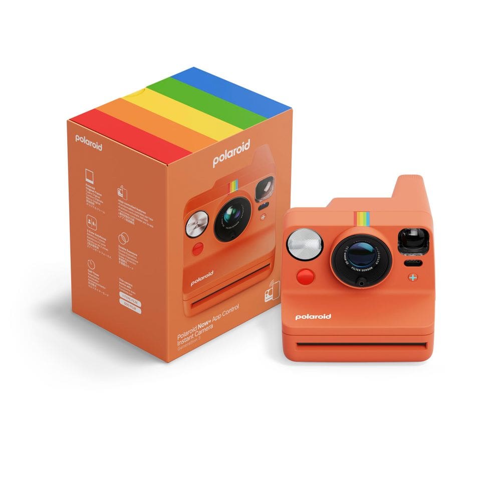Câmera de filme instantâneo Polaroid Now+Bluetooth Coral de 3ª geração