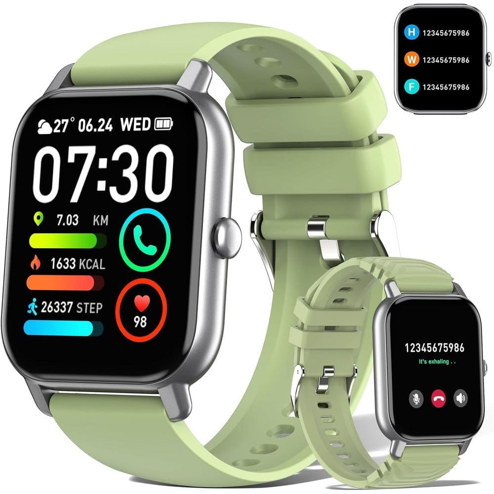 Smartwatch dotn com tela HD de 1,85", frequência cardíaca IP68, verde