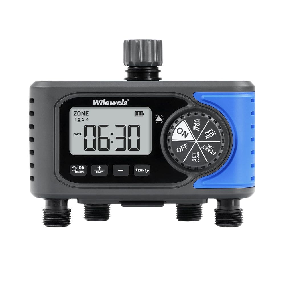 Temporizador de aspersão WILAWELS 4 Zone Smart Water Timer Mangueira de jardim