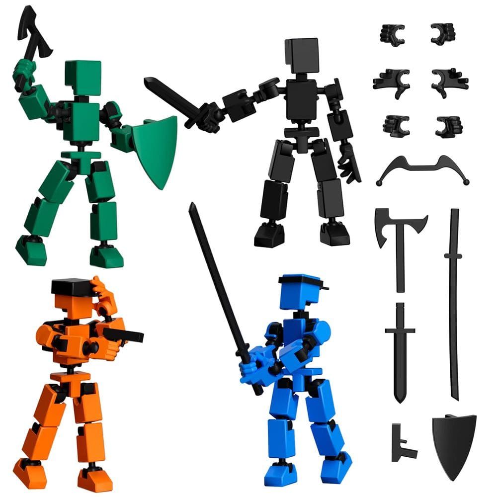 Conjunto de bonecos de ação Mini Titan T-13 Luck Dummy Robot 13