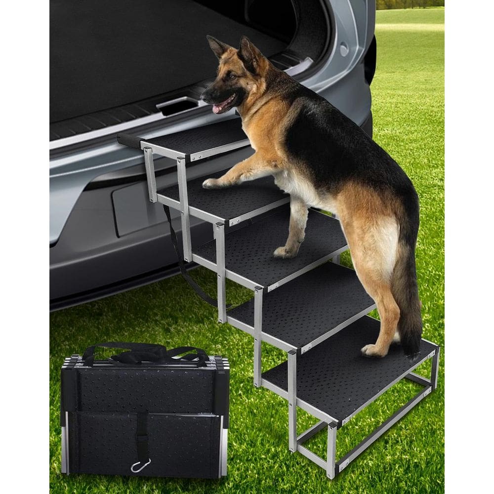 Rampa de carro para cães Jovrun Extra Wide, 5 degraus para cães grandes, 250 libras