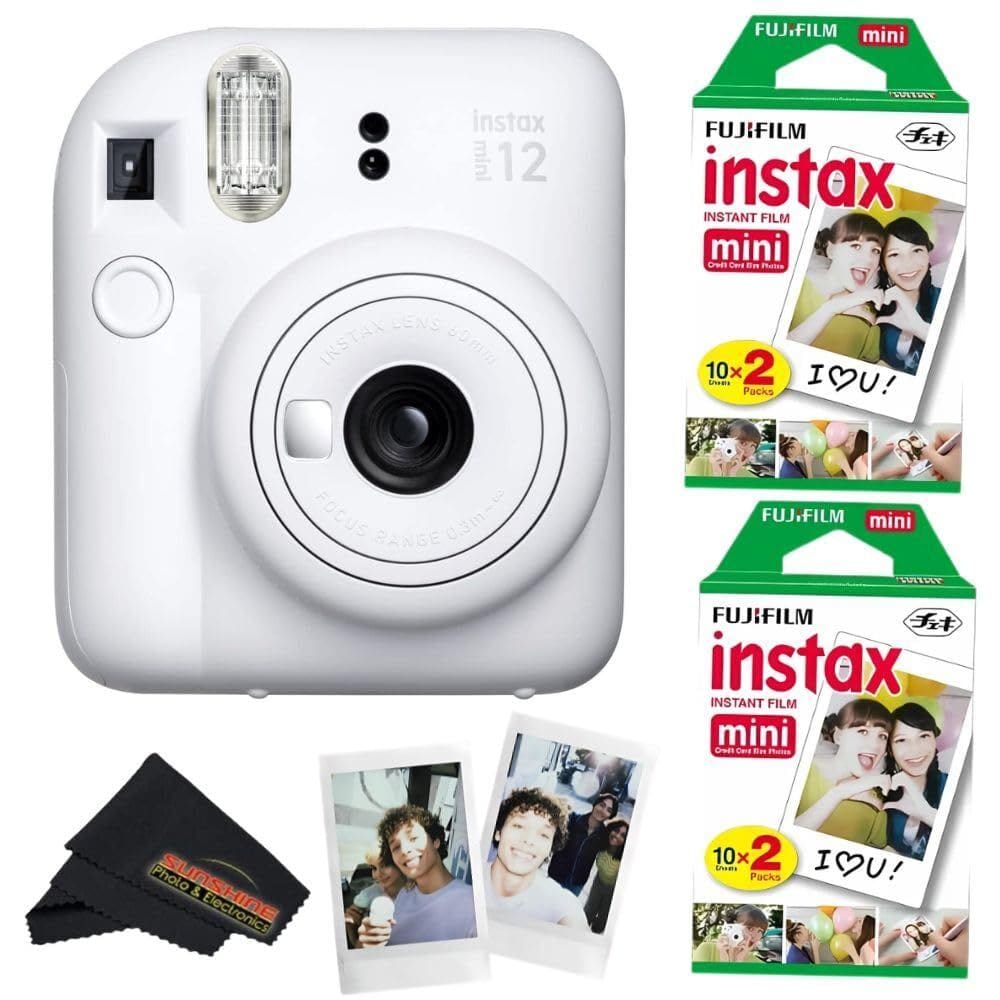 Câmera Fujifilm Instax Mini 12 Clay White com 40 filmes