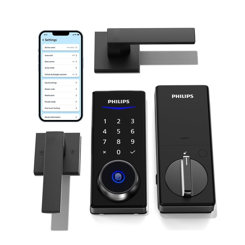 Conjunto de fechaduras de porta de entrada sem chave Smart Lock PHILIPS com alças