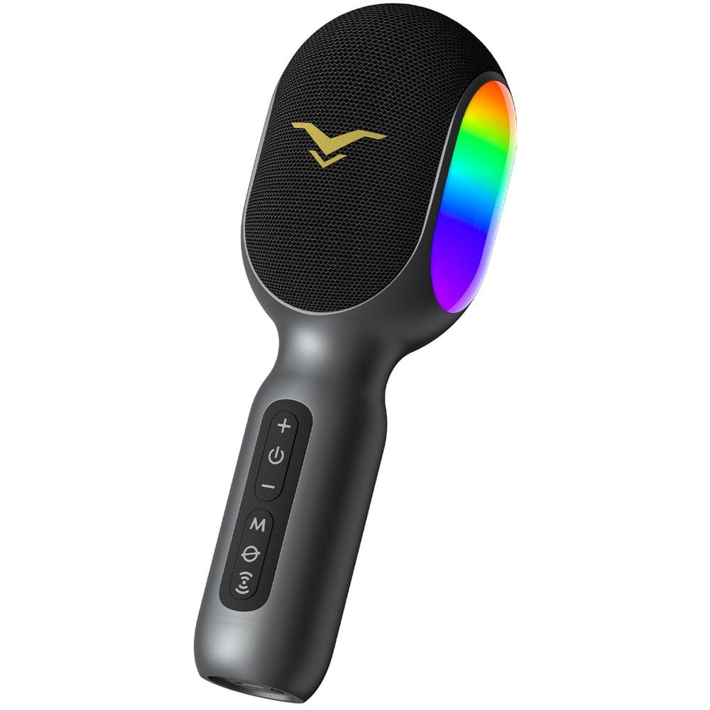 Microfone de karaokê SONDTUO sem fio Bluetooth 5 em 1 cinza