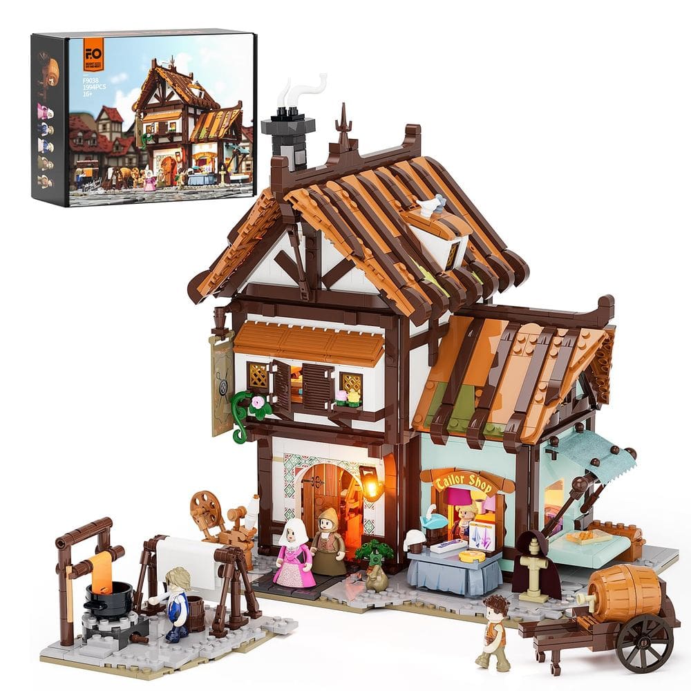 Conjunto de tijolos de construção FUNWHOLE Medieval Tailor Shop 1994 unidades