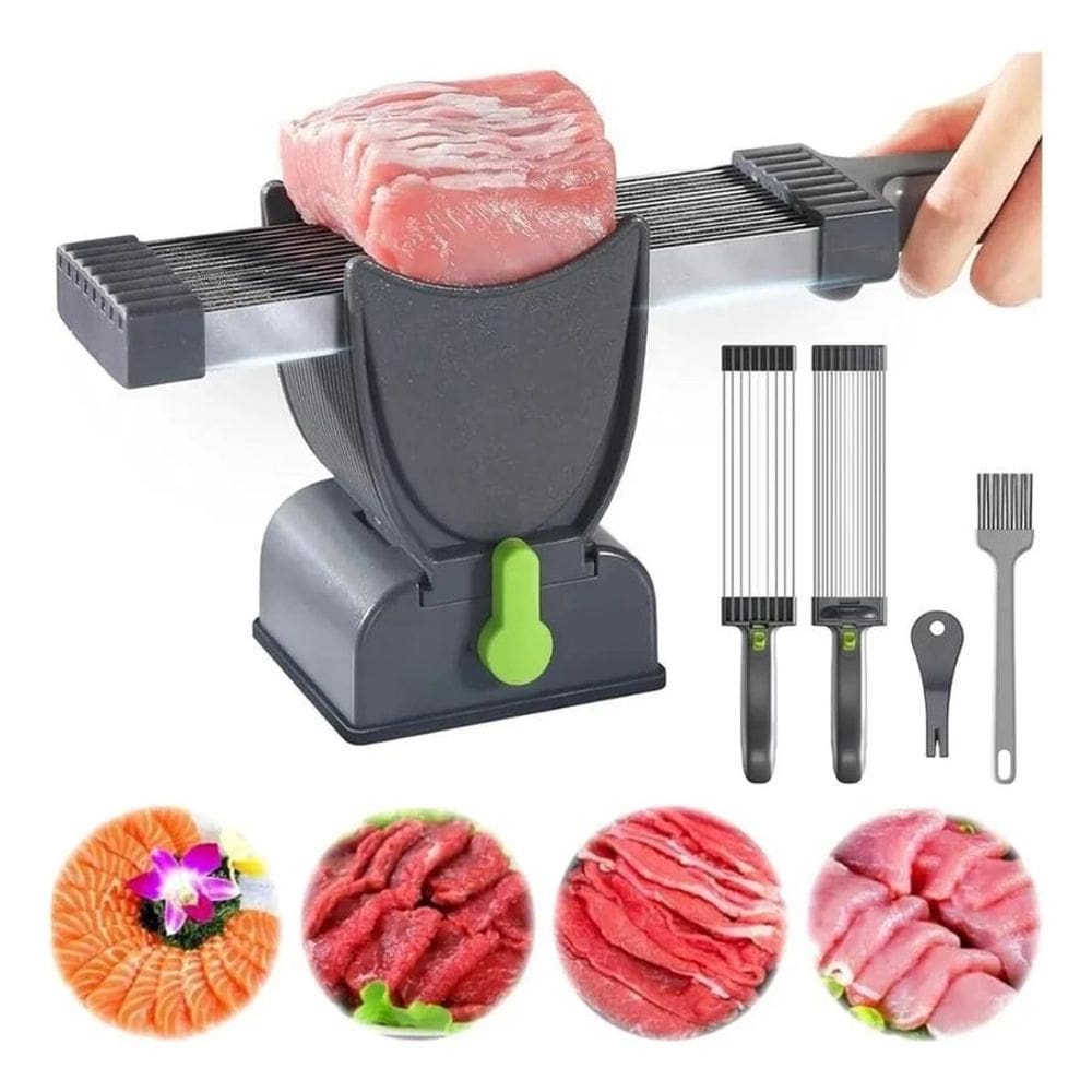 Fatiador De Carne, Cortador Manual De Carne Fresca Com 18 laminas