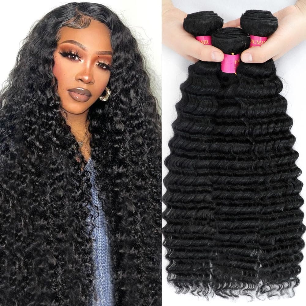 Pacotes de cabelo LAKASTATR Deep Wave 12A Brazilian Virgin Hair