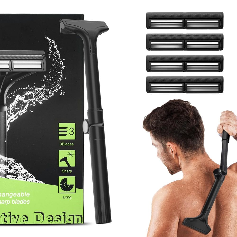 Manual do barbeador traseiro NUBACK para homens com alça extensível