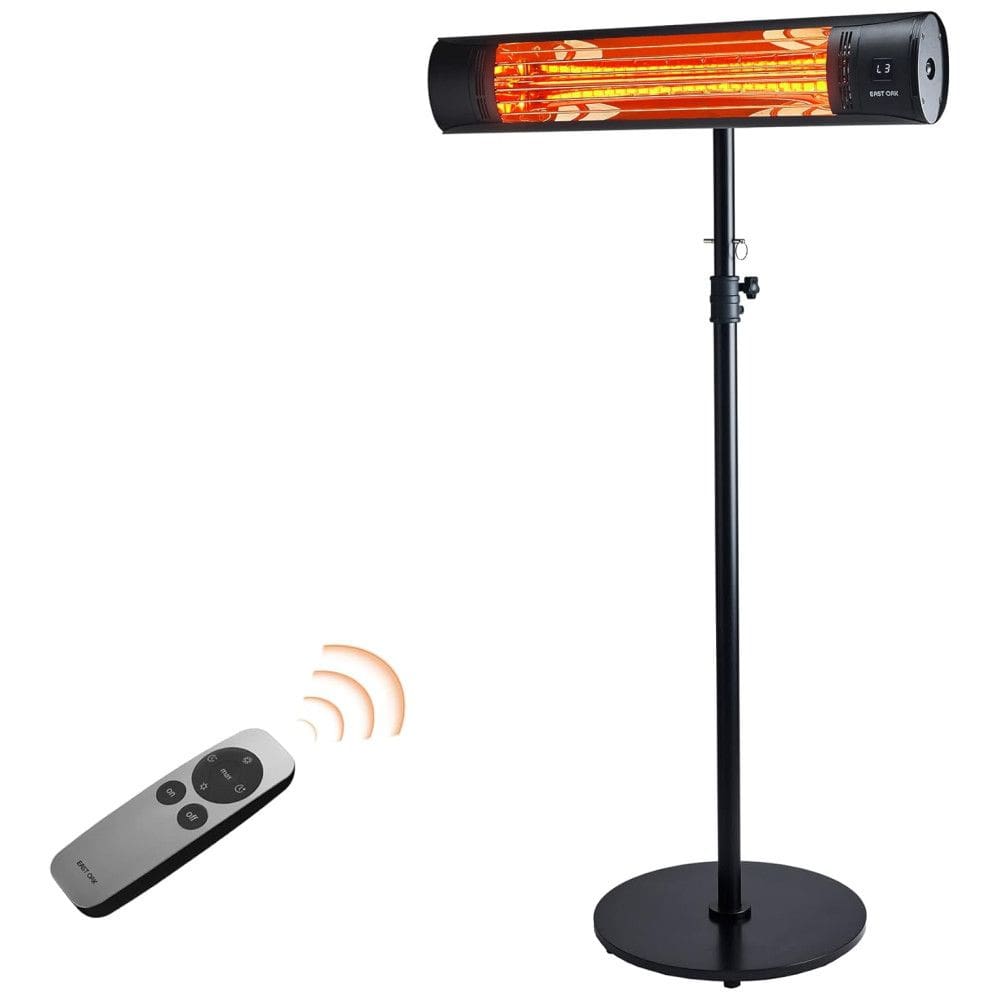 Aquecedor Externo Elétrico com Vidro Nano 3 Modos de Aquecimento, à prova d`água IP65, Proteção Contra Tombamento e Superaquecimento, 110V