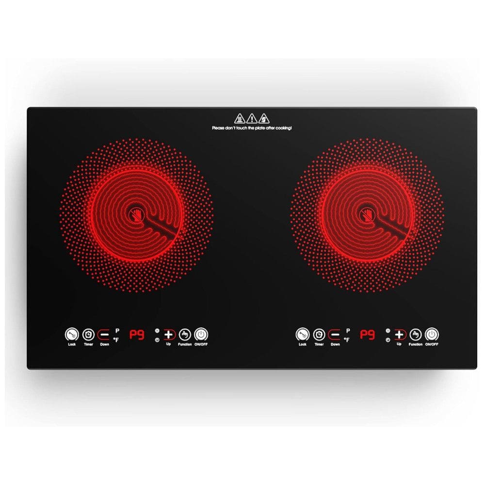 Cooktop de Indução Elétrico com 2 Queimadores de 60 cm, 9 Níveis de Temperatura, Temporizador e Proteção Contra Superaquecimento, 110V