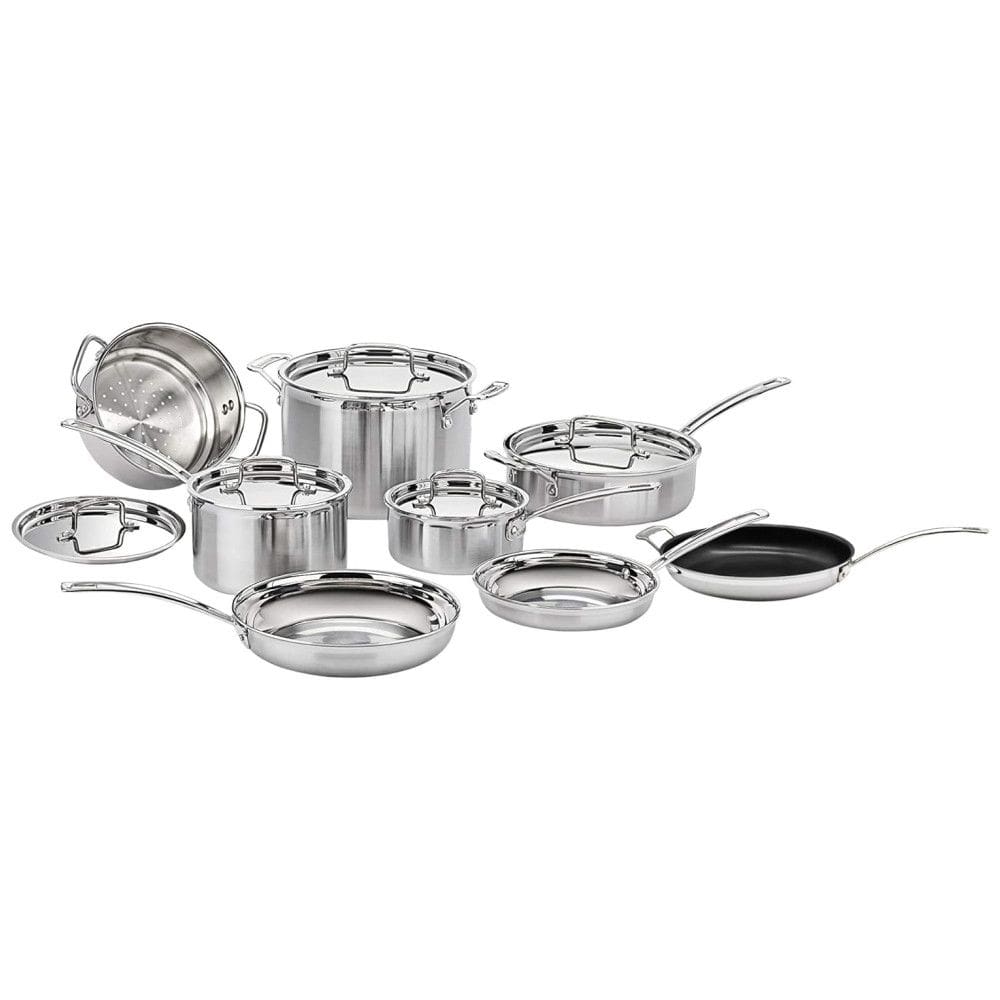 Conjunto de Panelas Cuisinart 13 Peças, MultiClad Pro Triplo Revestimento, Prateado