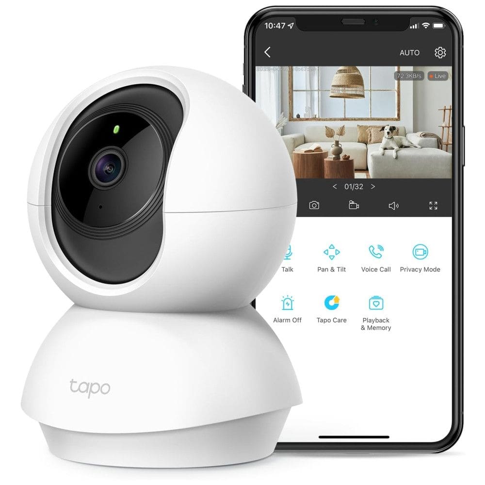 Câmera de Vigilância TPLink Tapo 2K PanTilt para Monitoramento de Bebês e Pets, com Detecção de Movimento e Áudio Bidirecional
