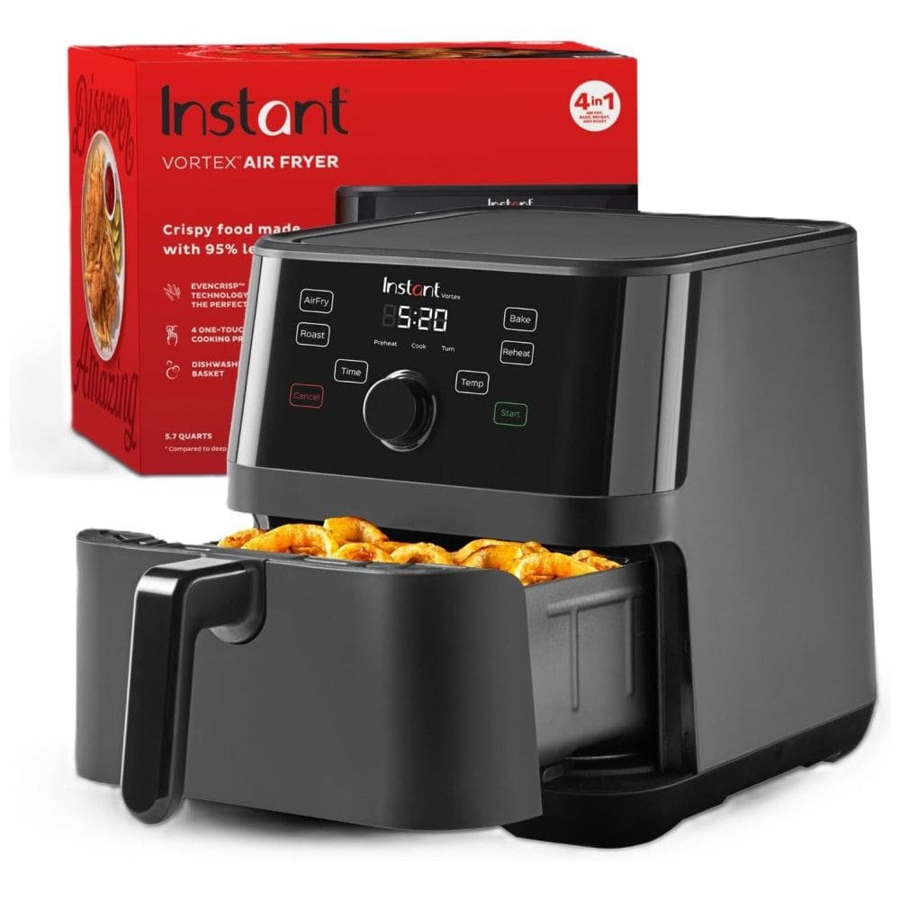 Vortex Fritadeira Elétrica AirFryer 5L com Painel de Controle Digital, 1500W, 110v, INSTANT POT 140 3082 01, Preto