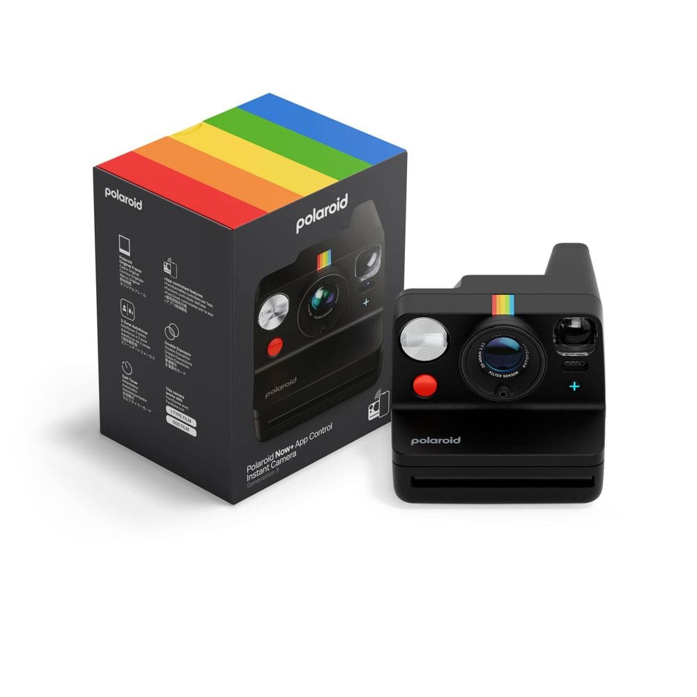 Câmera de filme instantâneo Polaroid Now+ 3ª geração I-Type Black
