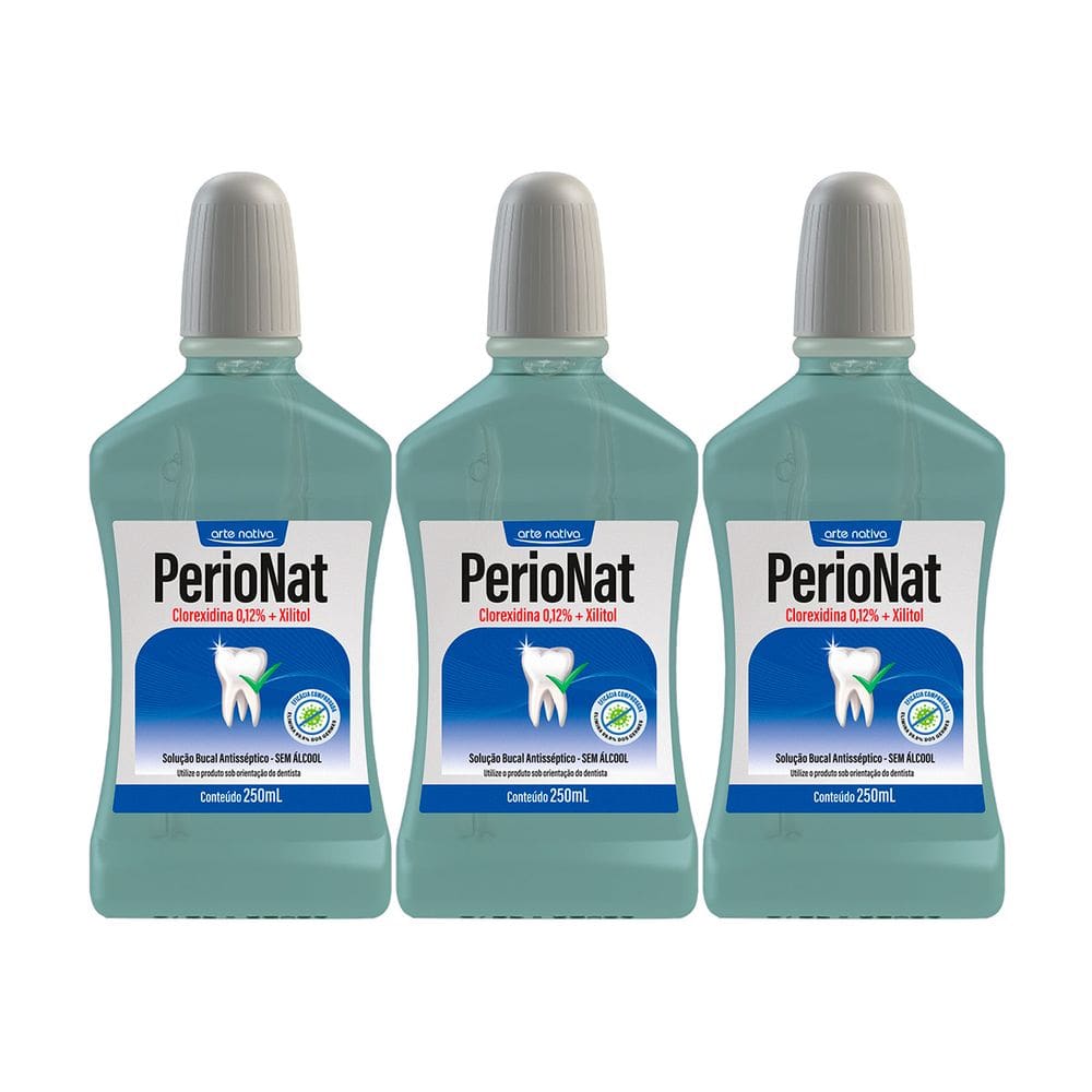 Kit 3 Und Perionat Solução Bucal Sem Álcool 250ml