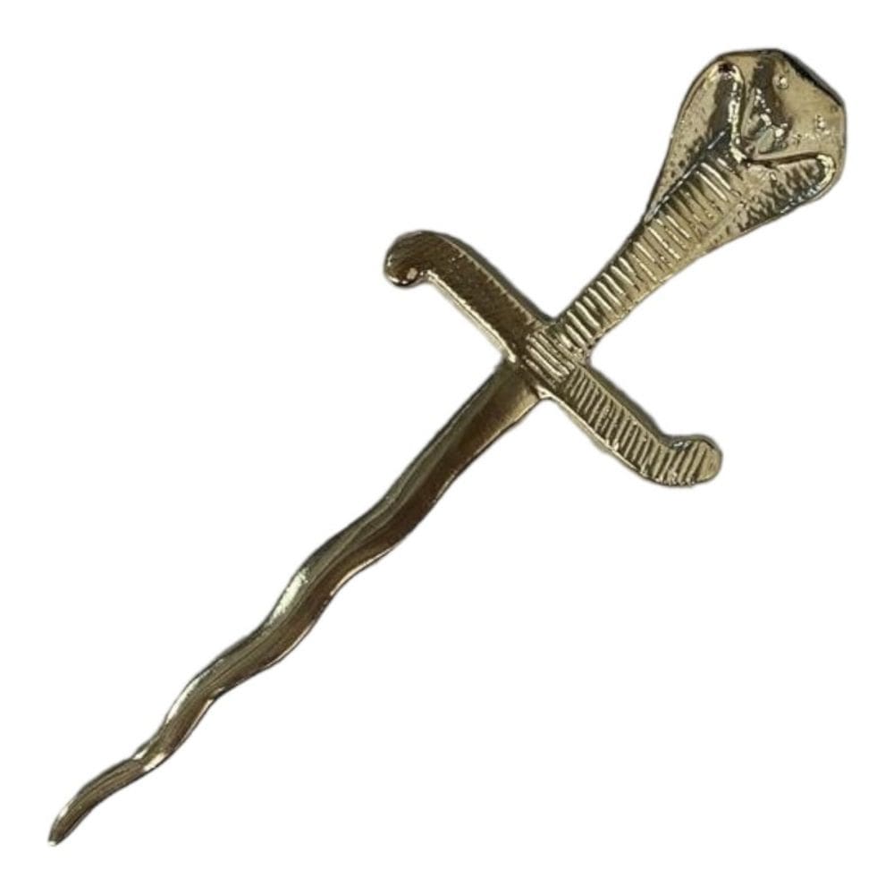 Espada Serpente Dourada Proteção 18 cm em Metal