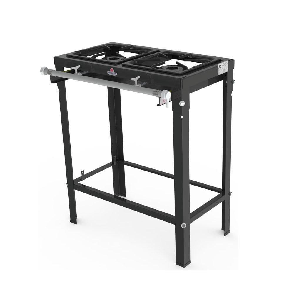 Fogão A Gás Baixa Pressão Com Pés Em Aço Carbono E 2 Queimadores Simples PMS-200 Progás