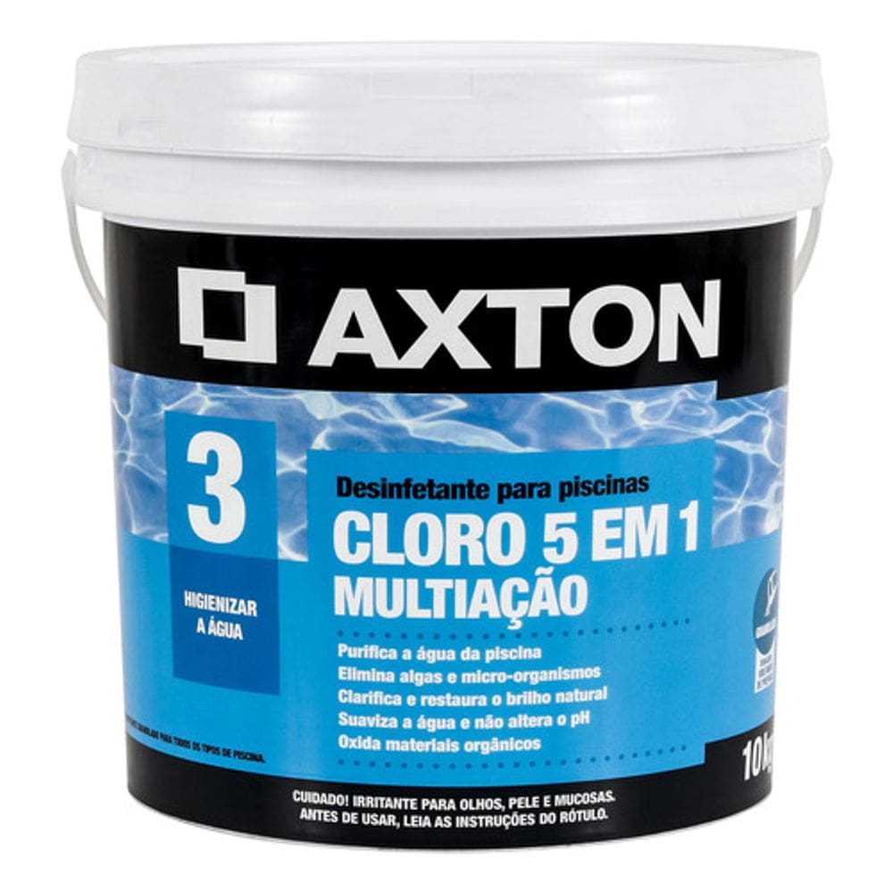 Cloro Multiacao 10 Kg Para Piscina Granulado 5 Em 1 Axton