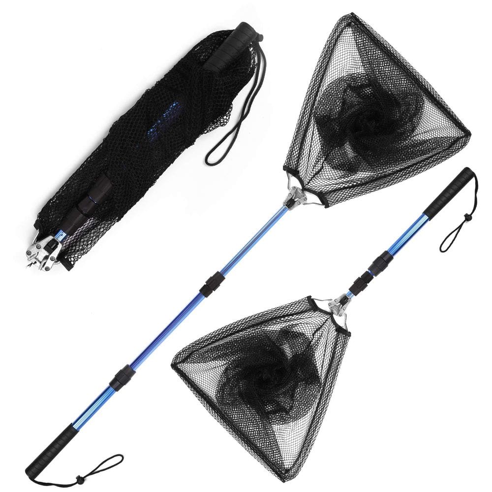 Rede de pesca Blue Billow com alça telescópica de 80-129cm de nylon
