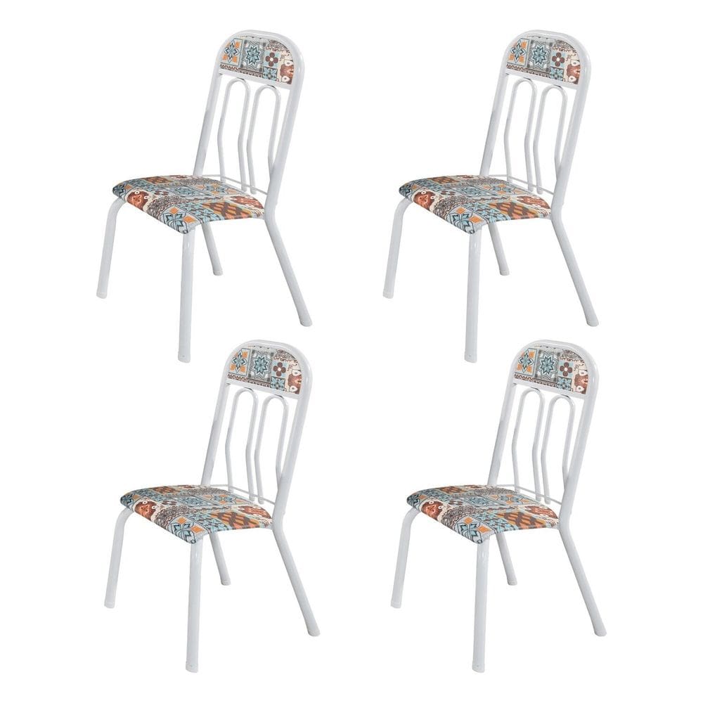 Conjunto 04 Cadeiras para Sala de Jantar Paris Branco