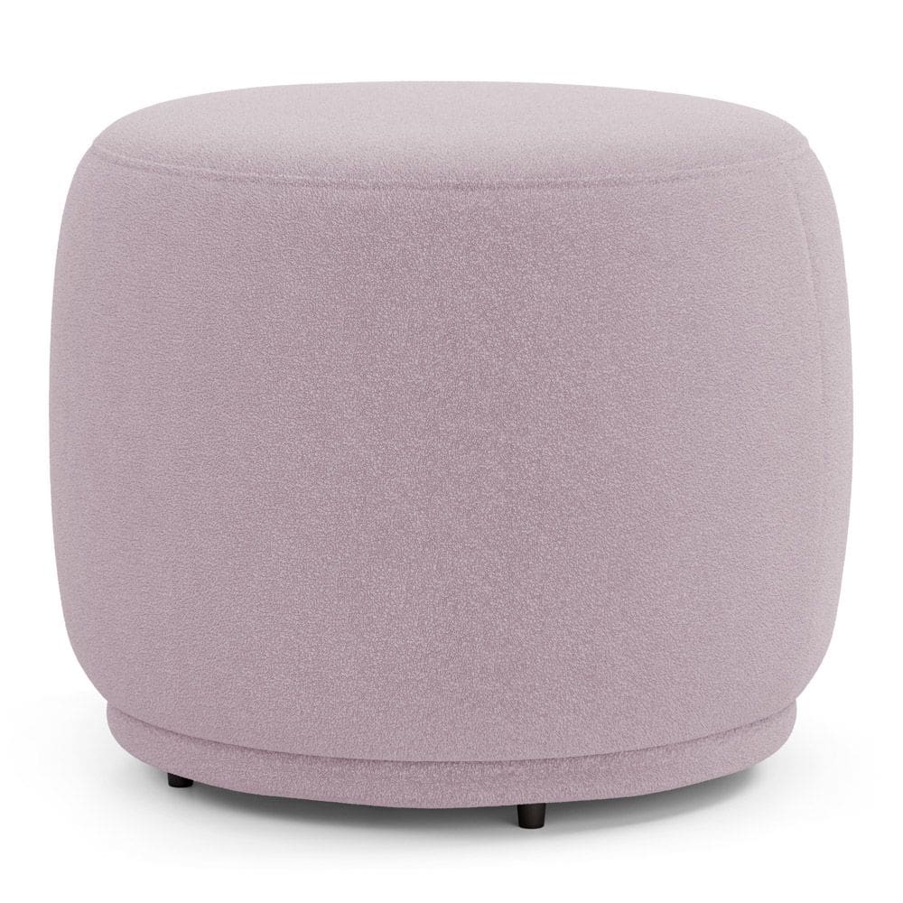 Puff Decorativo Orgânico Living Molly Redondo Bouclê Rosé - Desk Design
