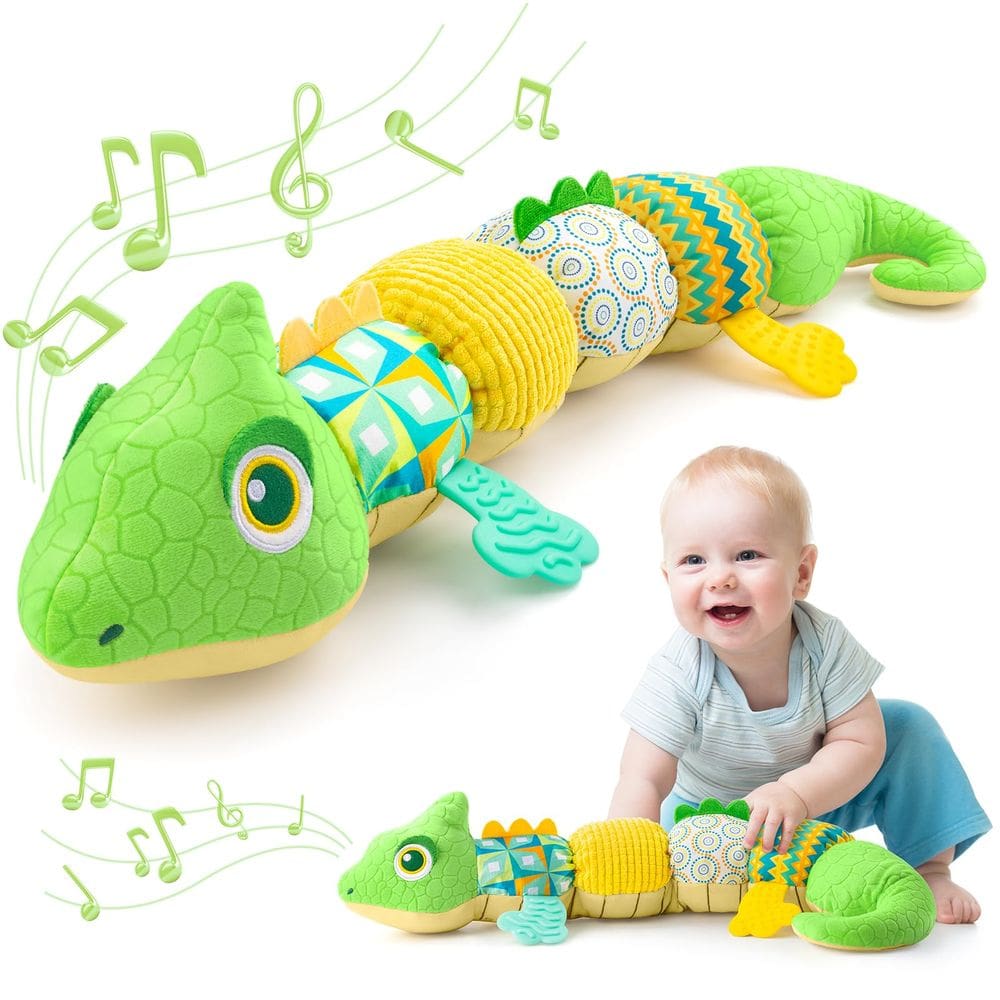 Brinquedos macios musicais para atividades com animais de pelúcia por 0 a 12 meses