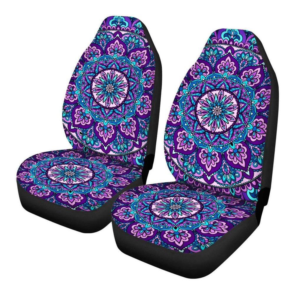 Capas de assento de carro TOADDMOS Boho Mandala Lotus Purple para mulheres