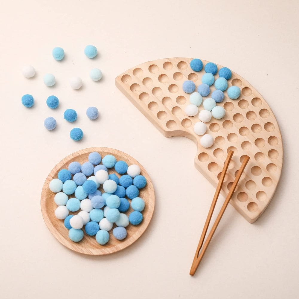Brinquedos de classificação de cores do jogo Wooden Peg Board Beads para crianças
