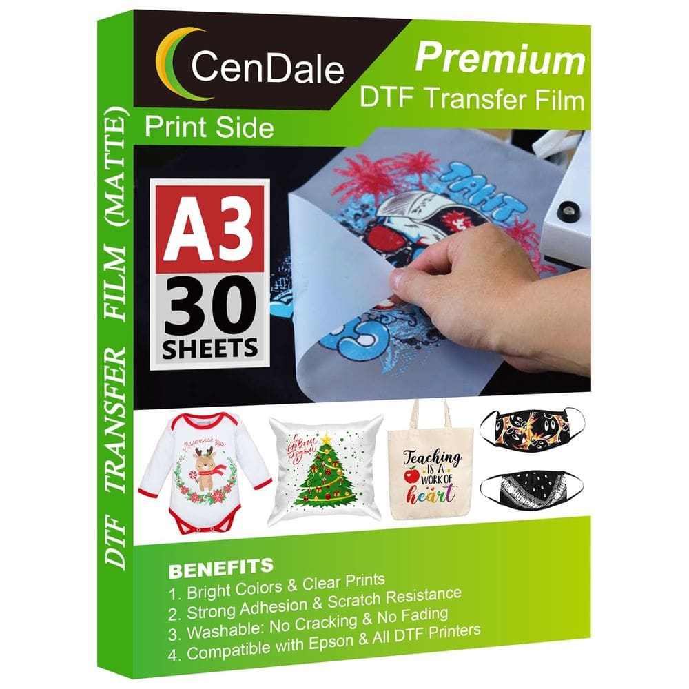 Película de transferência Cendale DTF A3 (297 mm x 420 mm) 30 folhas