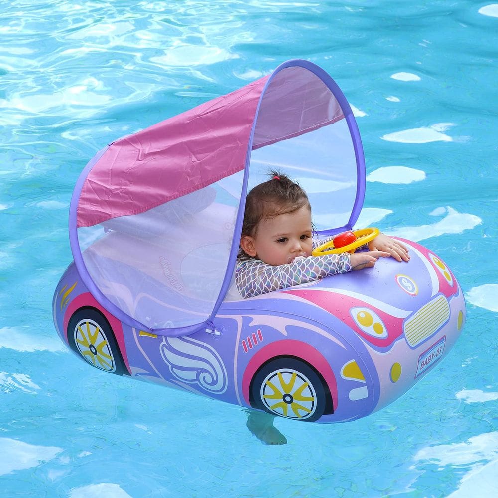 Carro inflável Pool Float Swimbobo com dossel para crianças de 3 anos ou mais