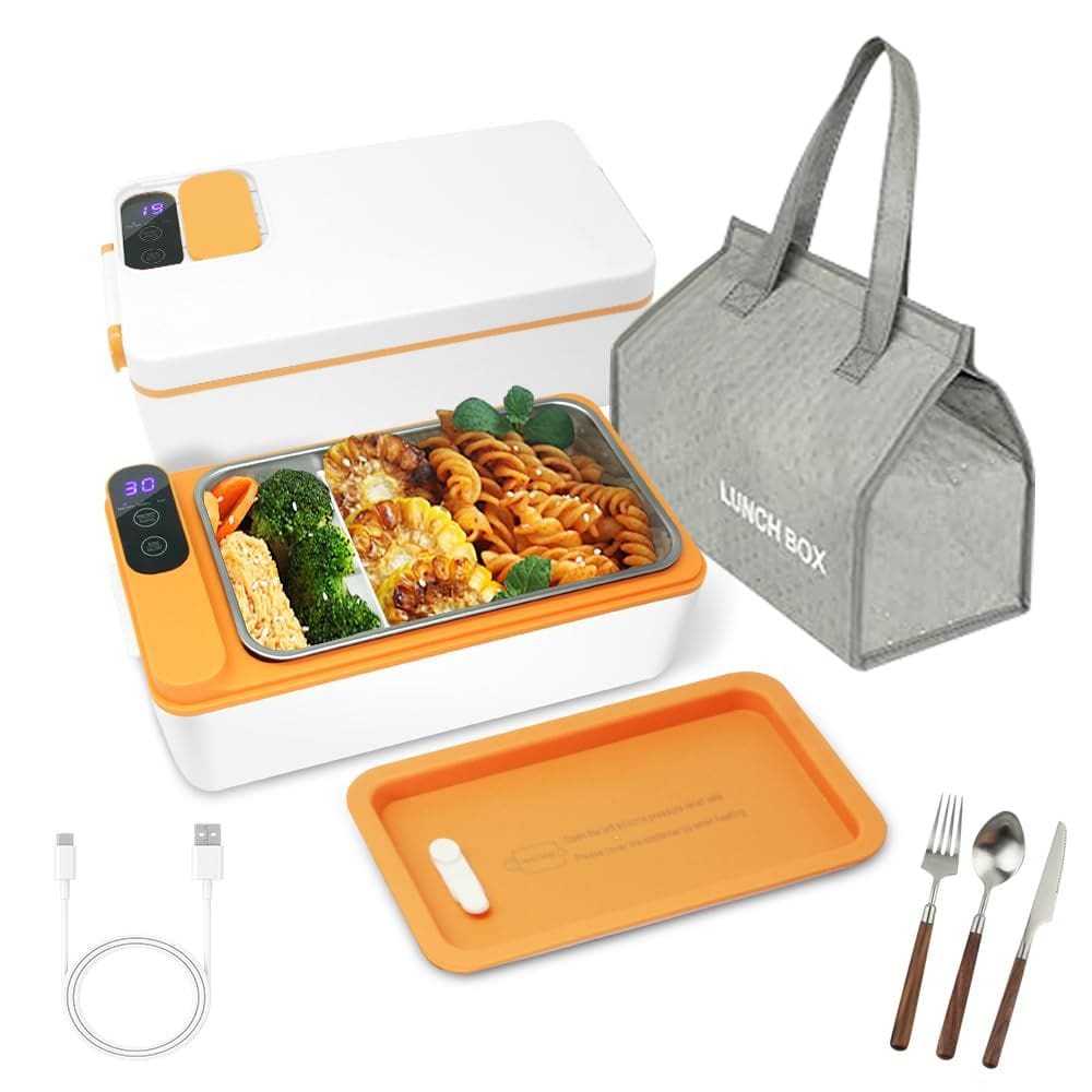 Lancheira elétrica sem fio SL Nevnmoe 1L com talheres e bolsa