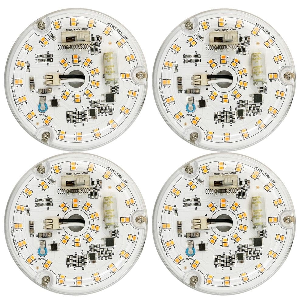 Painel de substituição de luz de ventilador de teto PCB Ansen, pacote com 4, 18 W