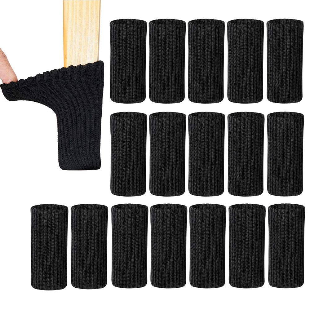 Protetores de pernas de cadeira UrSokuz High Elastic, 24 unidades, pretos