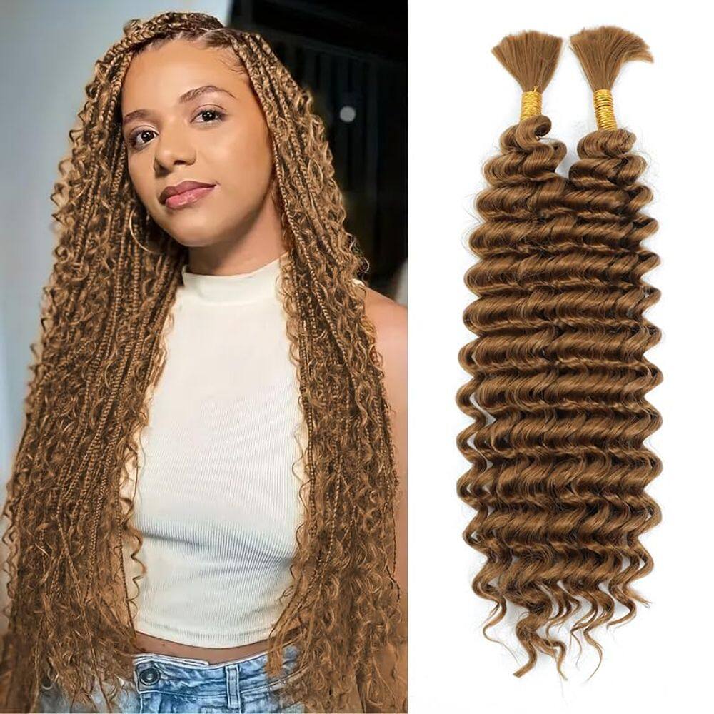 Braiding Hair Jinhui Synthetic Mix Human Deep Wave 20 cm, 2 unidades