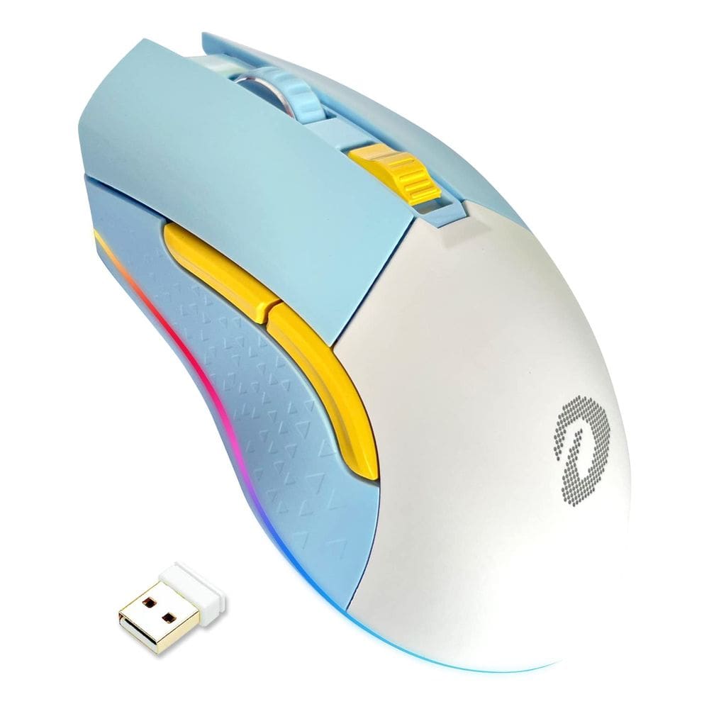 Mouse para jogos DAREU recarregável de modo duplo 10K DPI RGB com 7 botões