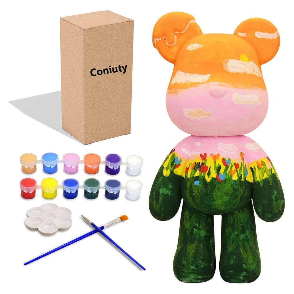 Kit de figuras Coniuty DIY Creative Blank Hands Painting Bear