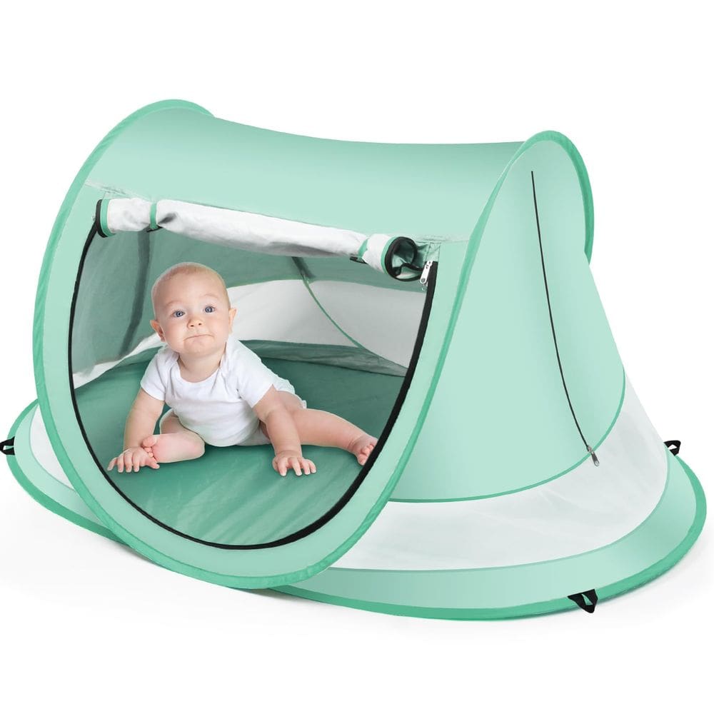 Barraca de praia para bebês Kapeazo Large Pop Up com mosquiteiro UPF 50+