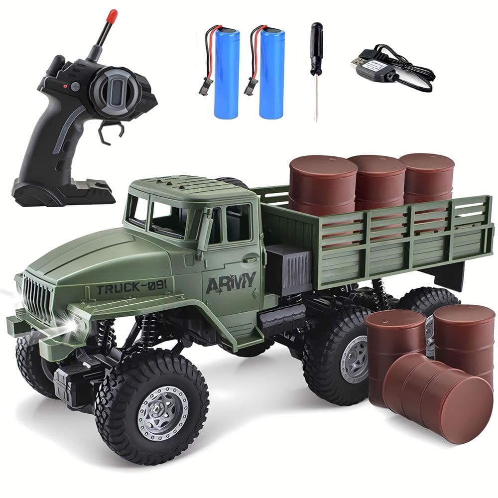 Caminhão militar de controle remoto JPJCOOY 6x6 1/16 Scale para crianças