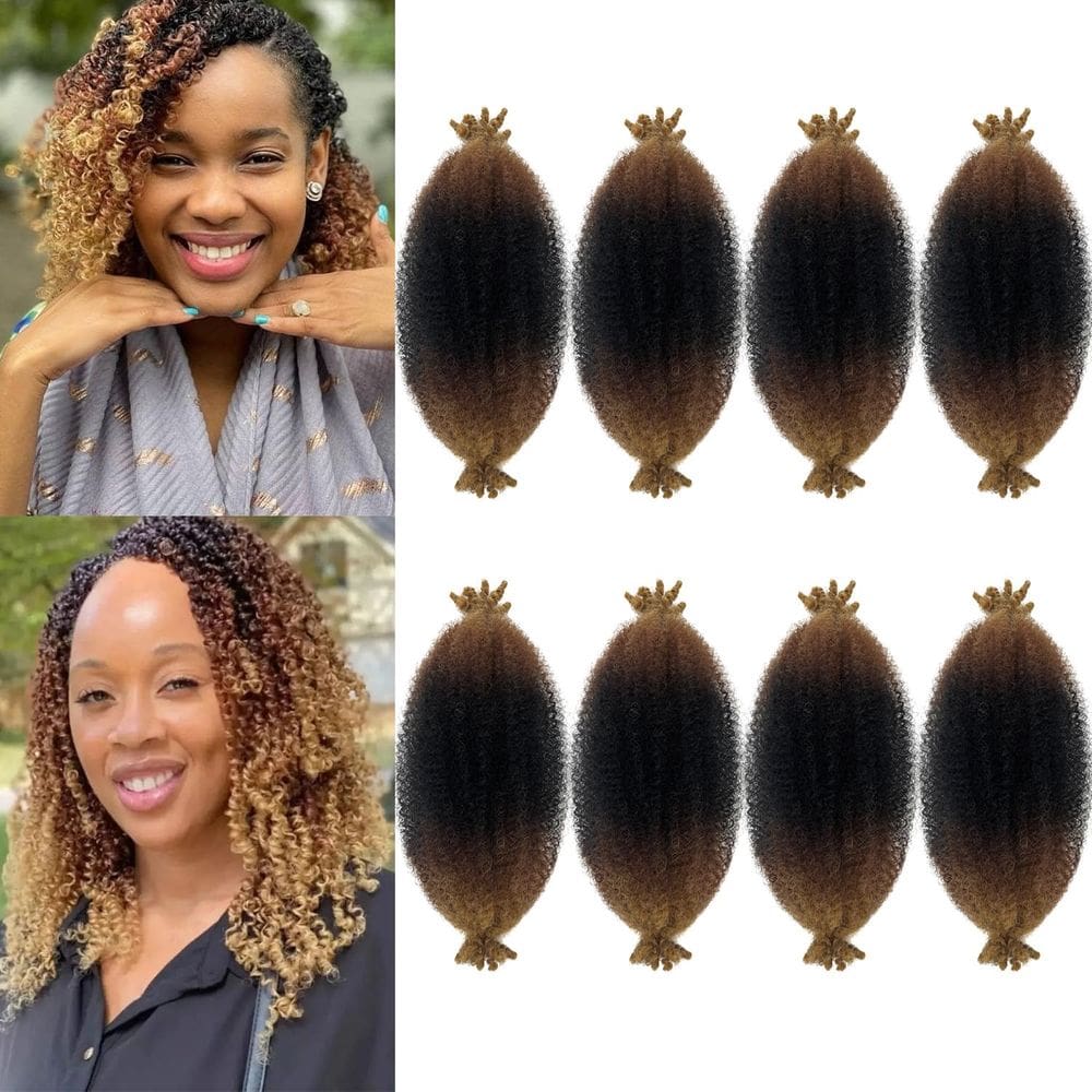 Extensões de cabelo Sunsmilely Twisted Up Springy Afro Twist