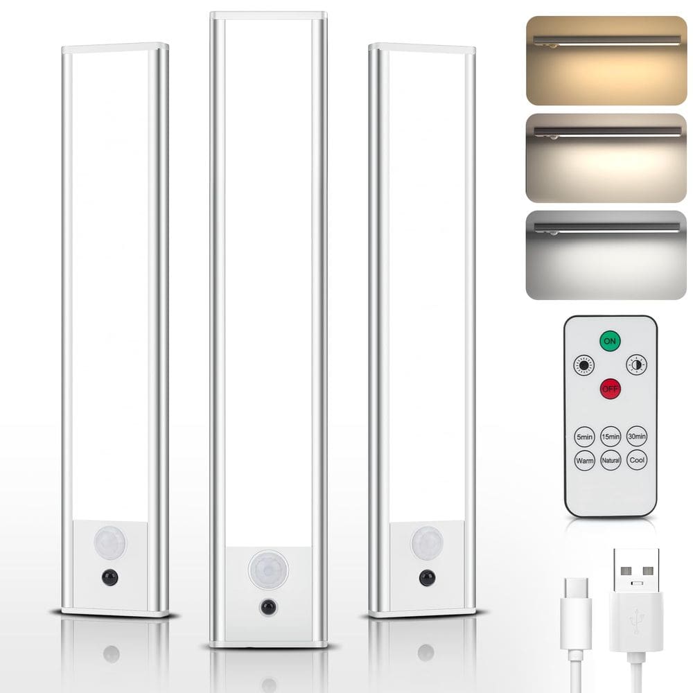 Sob as luzes do gabinete, sensor de movimento DEALGADGETS, LED de 3 cores