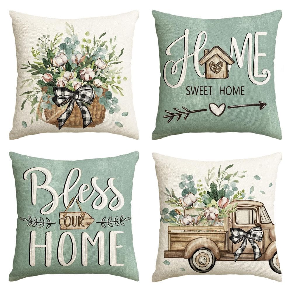 Capas de almofada AVOIN colorlife Bless Our Home Farmhouse