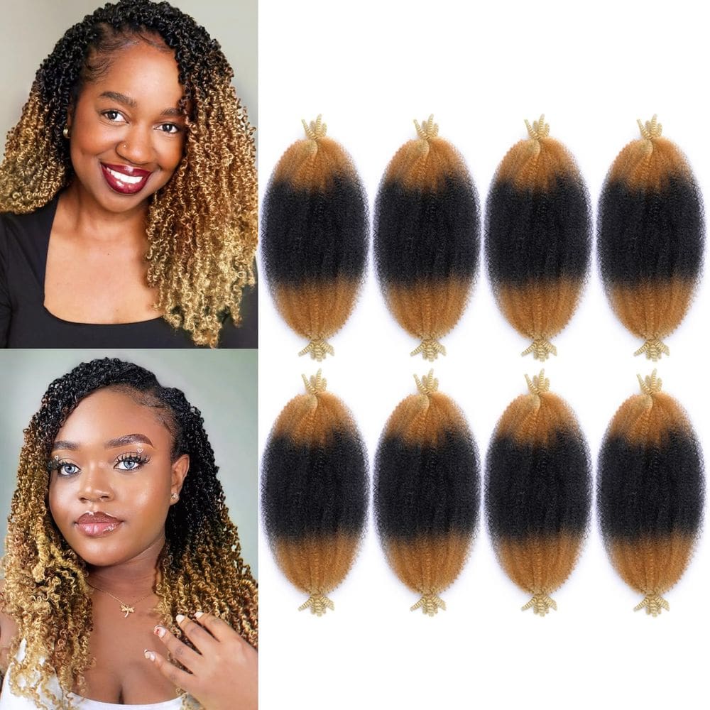 Spring Twist Hair Yufeihe de 16 polegadas, 8 pacotes sintéticos