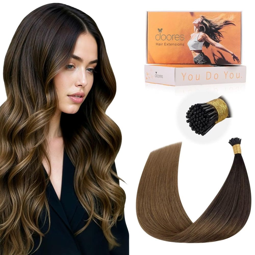 Extensões de cabelo DOORES I Tip 14 polegadas 50g/100s Chocolate Dip
