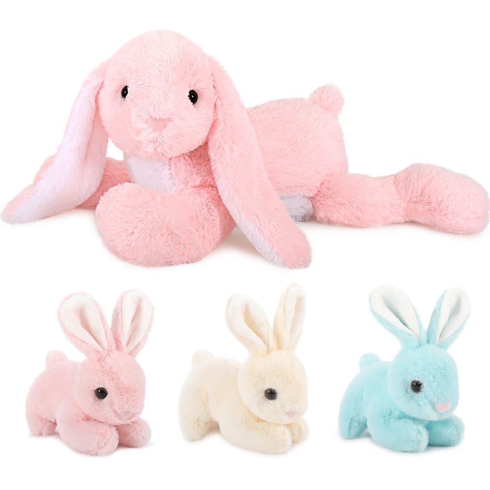 Bicho de pelúcia Mao Golan Giant Bunny com 3 bebês 24 na Páscoa