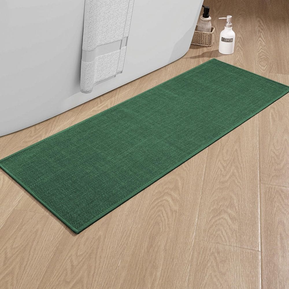 Tapete de banheiro Runner chakme Ultra Thin Antiderrapante Verde 150x45cm