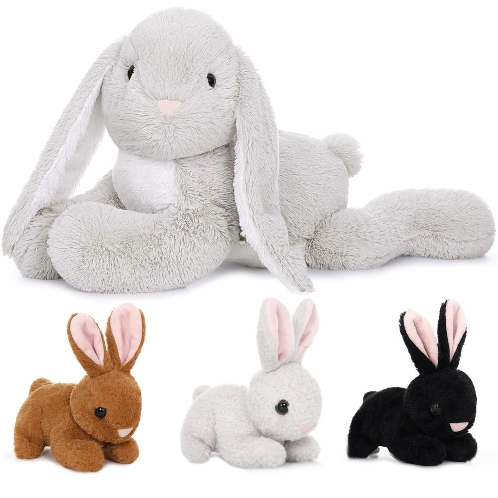 Bicho de pelúcia MaoGolan Bunny com 3 bebês dentro de 24 polegadas