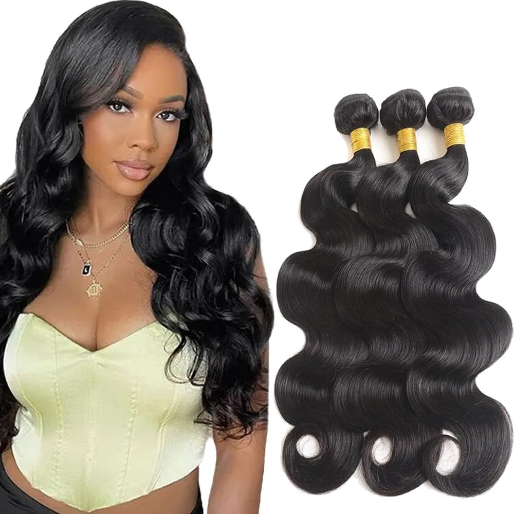 Extensões de cabelo YOUNGHANN Body Wave Brazilian 3 Bundles